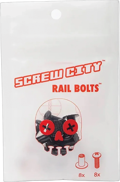 SCREW CITY RAIL BOLTS SET BLACK 8:SCREWS/8:NUTS