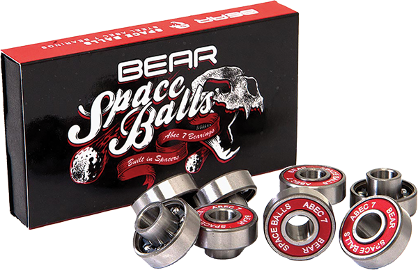 BEAR SPACE BALLS ABEC-7 8mm BEARINGS SIL/RED