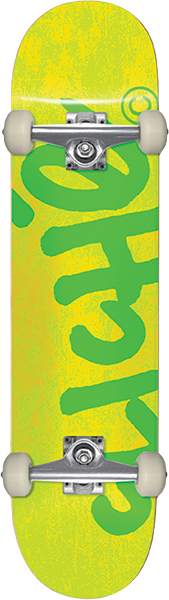 CLICHE HANDWRITTEN SKATEBOARD COMPLETE-7.75 YELLOW/GREEN