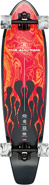 GLOBE THE ALL TIME SKATEBOARD COMPLETE-9x35.87 RED FLAMES