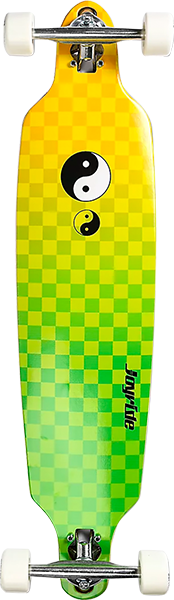 JOYRIDE YING YANG DT SKATEBOARD COMPLETE 39 GRN/YEL FADE