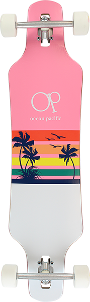 OP SUNSET DT LB SKATEBOARD COMPLETE 9.5x39 PINK/WHT