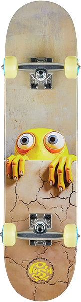 PUSH PEEK OVER SKATEBOARD COMPLETE-7.0 YELLOW