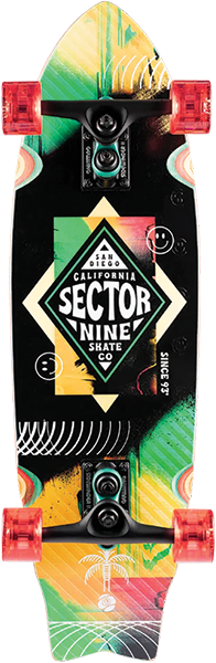 SECTOR 9 WAVEPARK PARTY SKATEBOARD COMPLETE 8.75X30.25 sidewindr