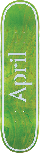 APRIL OG LOGO INVERT MINI SKATEBOARD DECK-7.25 GREEN with black magic grip