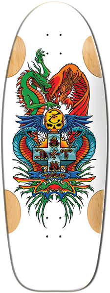 BULLDOG DRAGON SKATEBOARD-11.87X33 WHT FORMICA