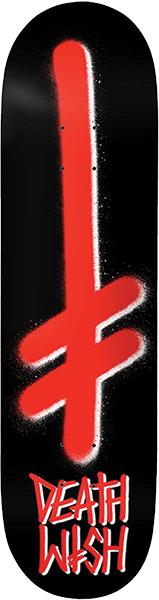 DEATHWISH GANG SPRAY SKATEBOARD DECK-7.75 BLK/RED