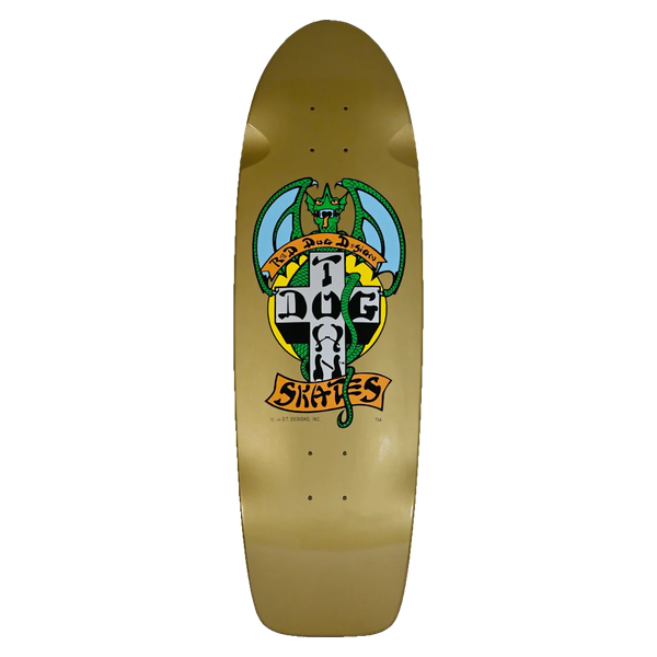 DT RED DOG70S RIDER SKATEBOARD DECK-9.1x30.3 GOLD PEARL