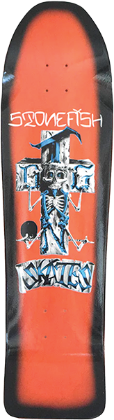 DOGTOWN STONEFISH LB SKATEBOARD DECK-9.5x35.2 BURNT ORG/BLK FADE