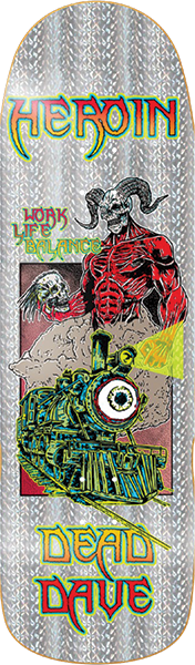 HEROIN DEAD DAVE HELLSCAPE SKATEBOARD DECK-10.1X32