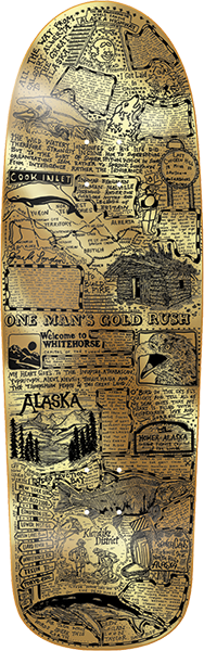 HEROIN QUESTIONS GOLD RUSH SKATEBOARD DECK-10X32.25