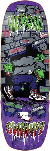 HEROIN SWAMPY STOMP SKATEBOARD DECK-10.5 w/ grip