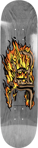 JACUZZI CHAIR ON FIRE ART TT SKATEBOARD DECK-8.5 GREY EX7