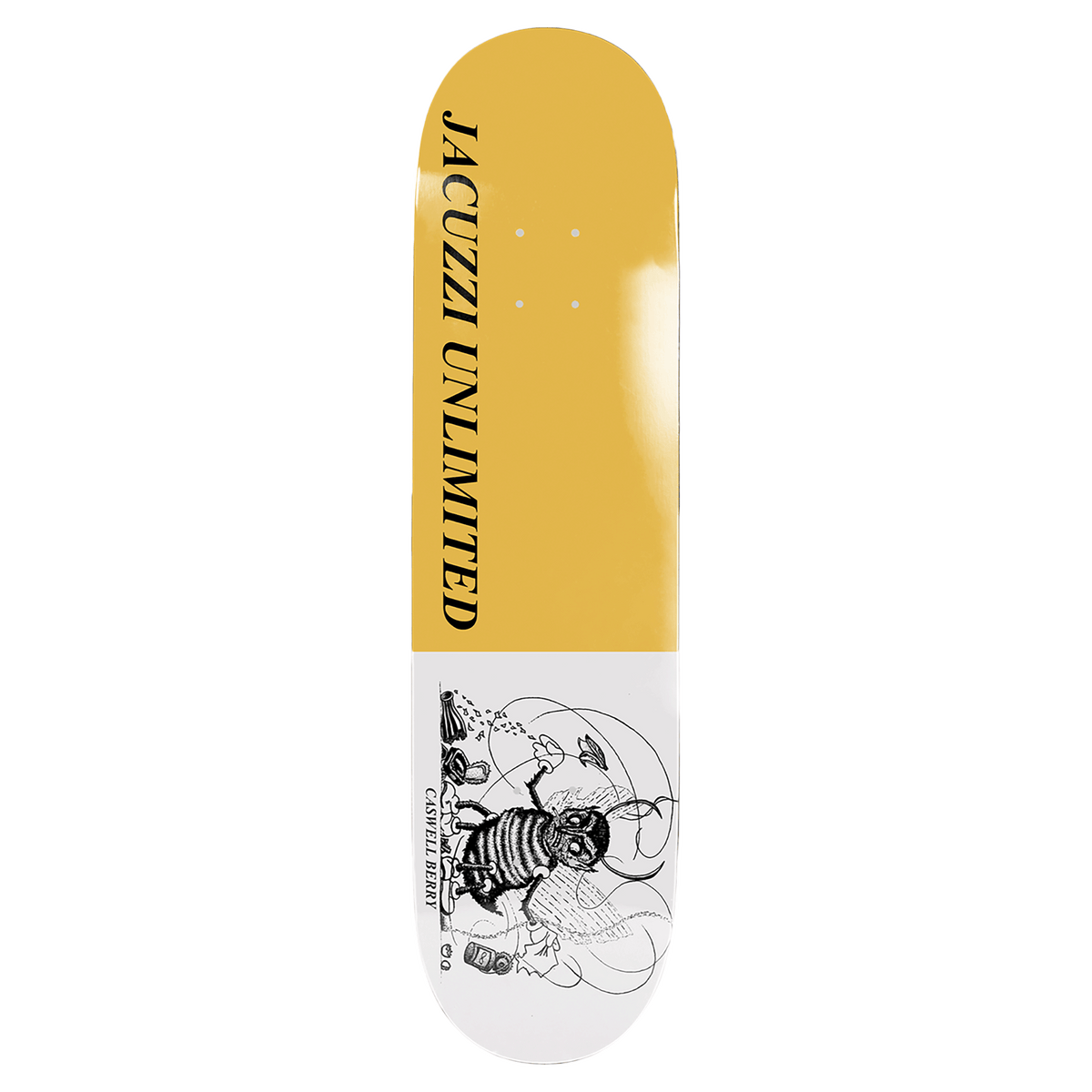JACUZZI BERRY BEE SKATEBOARD DECK-8.25 YELLOW EX7