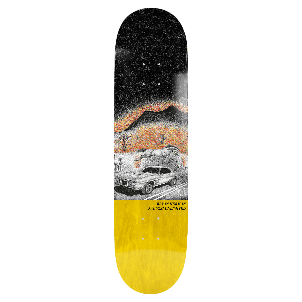 JACUZZI HERMAN FIRE BIRD SKATEBOARD DECK-8.0 YELLOW EX7