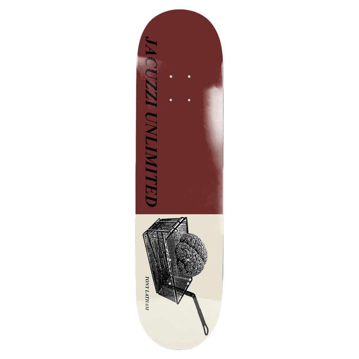 JACUZZI LATHAM DEEP FRIED SKATEBOARD DECK-7.75 BURGUNDY