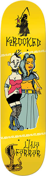 KROOKED FARRAR PUNX SKATEBOARD DECK-8.38 YELLOW TF