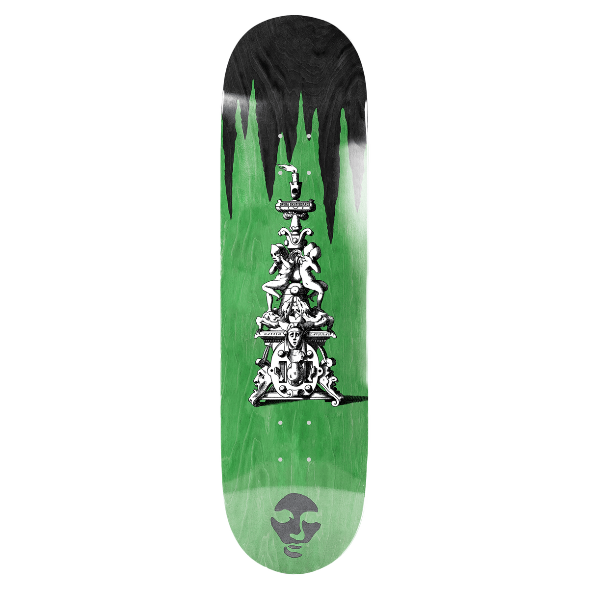OPERA LACHHAB TOTEM SKATEBOARD DECK-8.5 GRN/BLK EX7