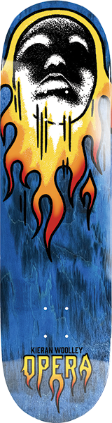 OPERA WOOLLEY FLAME SKATEBOARD DECK-9.0 BLUE BLEED EX7