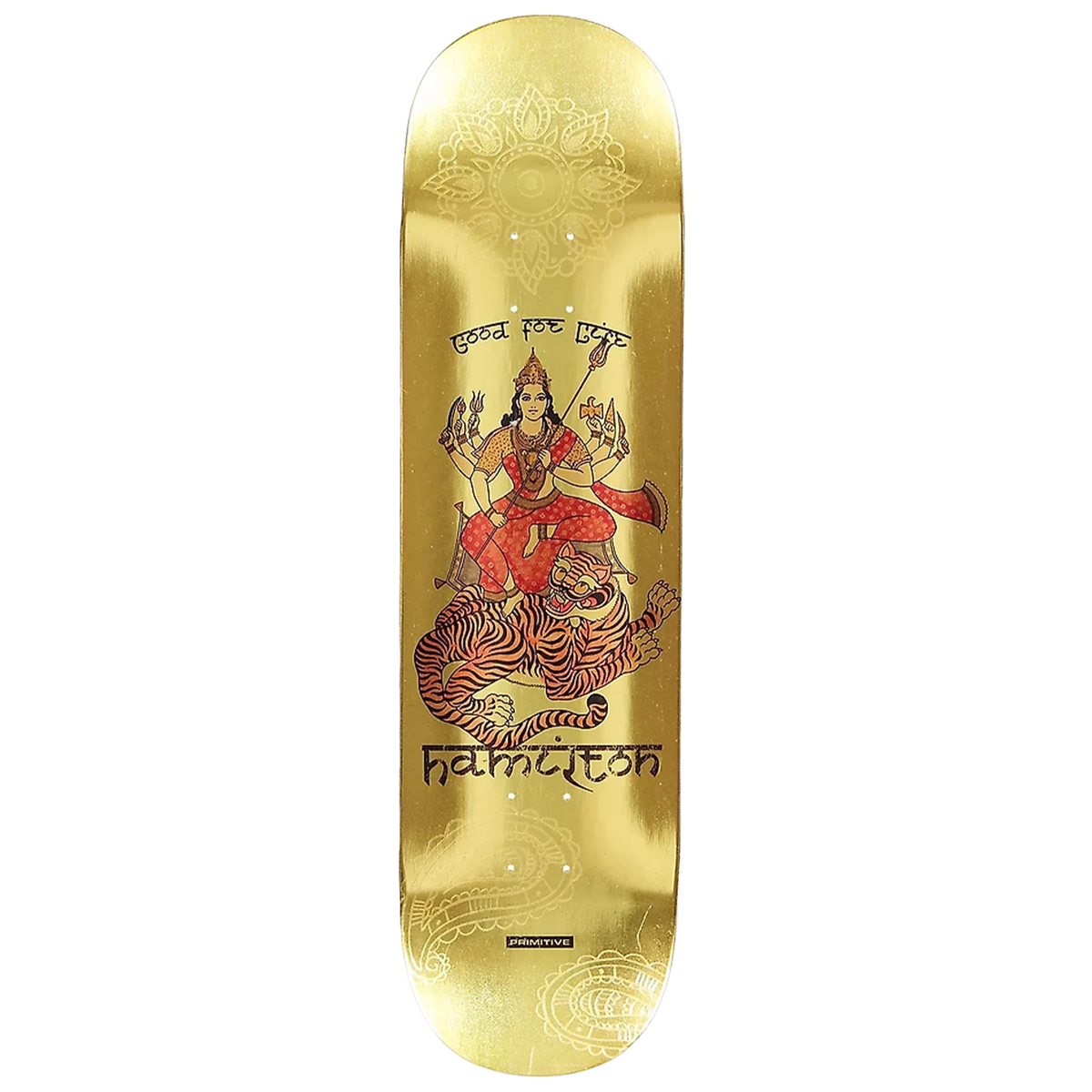 PRIMITIVE HAMILTON EXISTENCE SKATEBOARD DECK-8.38 GOLD