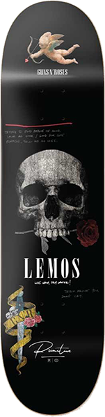 PRIMITIVE GUNS AND ROSES LEMOS DON'T CRY SKATEBOARD DECK-8.25 BLK