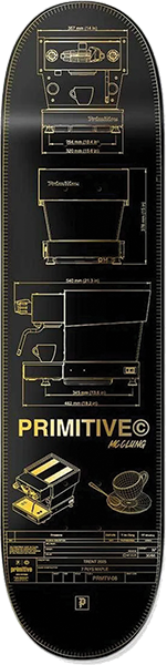 PRIMITIVE MCCLUNG DOUBLE SHOT SKATEBOARD DECK-8.12 BLACK
