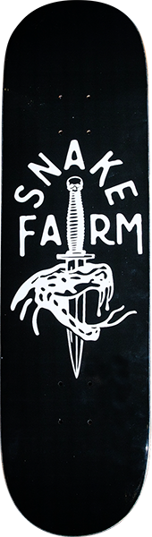 SNAKE FARM BOOM STICK SKATEBOARD DECK-8.5 BLK/WHT