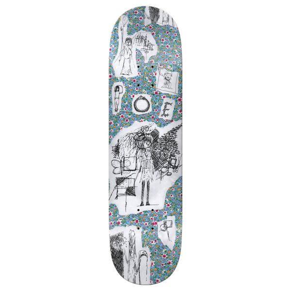 THERE PINSON FLOWERZ SKATEBOARD DECK-8.125 BLUE