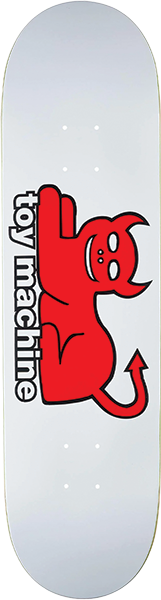 TOY MACHINE DEVIL CAT SKATEBOARD DECK 8.75 WHITE