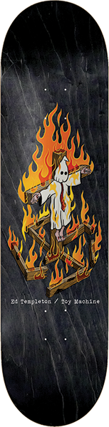 TOY MACHINE TEMPLETON CHARRED CROSS II SKATEBOARD DECK-8.5 BLK STAIN