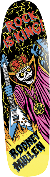 WORLD INDUSTRIES MULLEN ROCK IS KING SKATEBOARD DECK-10.1 BLK EX7