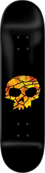 ZERO STAINED GLASS SKULL SKATEBOARD DECK 8.25 BLACK/YEL w/ grip