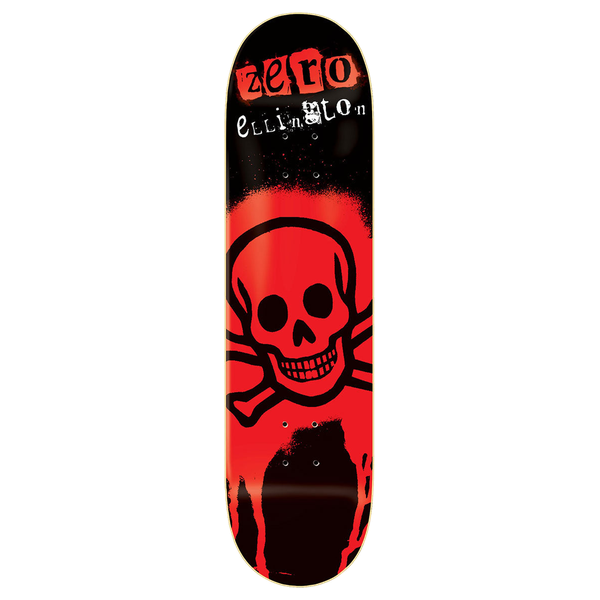 ZERO ELLINGTON STENCIL 30YR SKATEBOARD DECK-8.25 RED