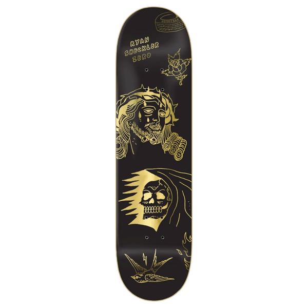 ZERO SHECKLER SUFFER SKATEBOARD DECK-8.5 GOLD FOIL