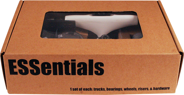 ESSENTIALS COMP PK WHT BLK W BLK 52mm Skateboard Trucks Set of 2 Trucks