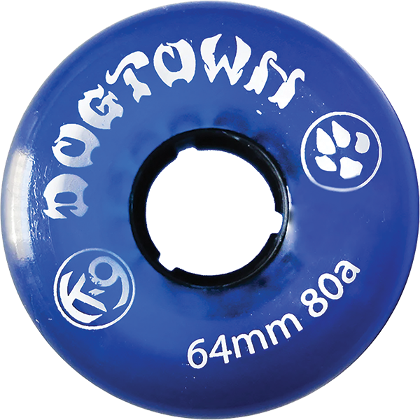 DOGTOWN K-9 64mm 80a CLEAR BLUE WHEELS SET WHEELS SET