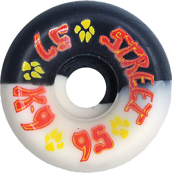 DOGTOWN K-9 80'S STREET 57MM 99A BLK/WHT SPLIT WHEELS SET