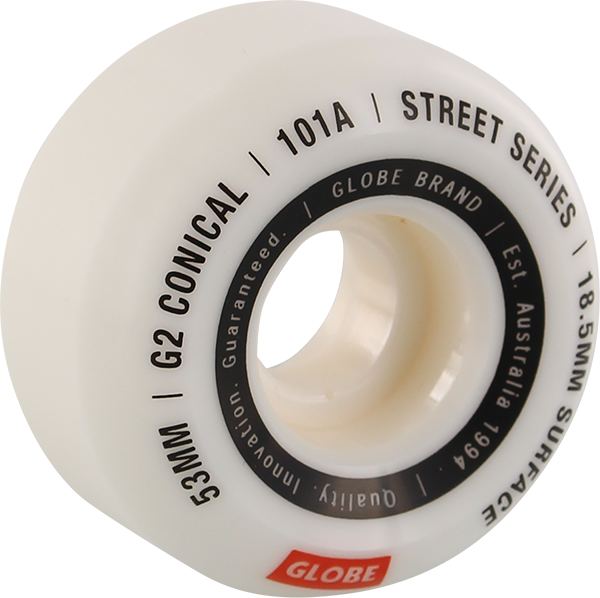 GLOBE G2 CONICAL STREET 53mm 101a WHITE/ESSENTIAL WHEELS SET