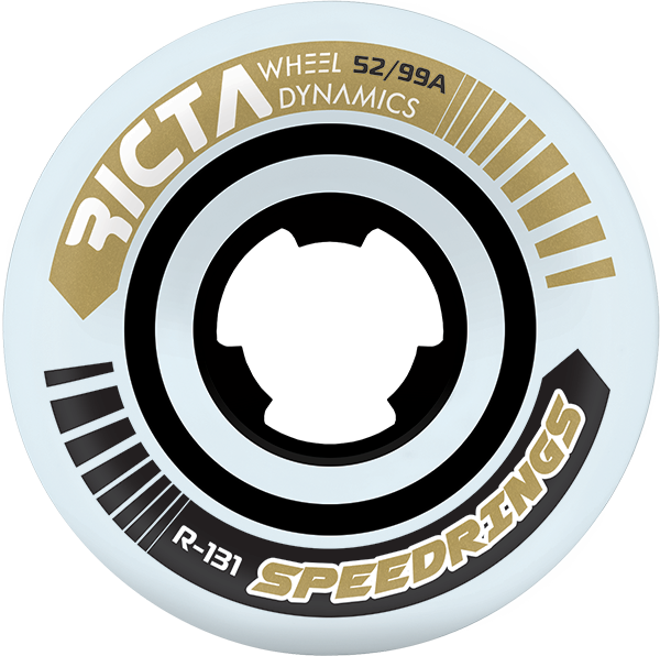 RICTA SPEEDRINGS SLIM 52mm 99a WHT W/GOLD WHEELS SET
