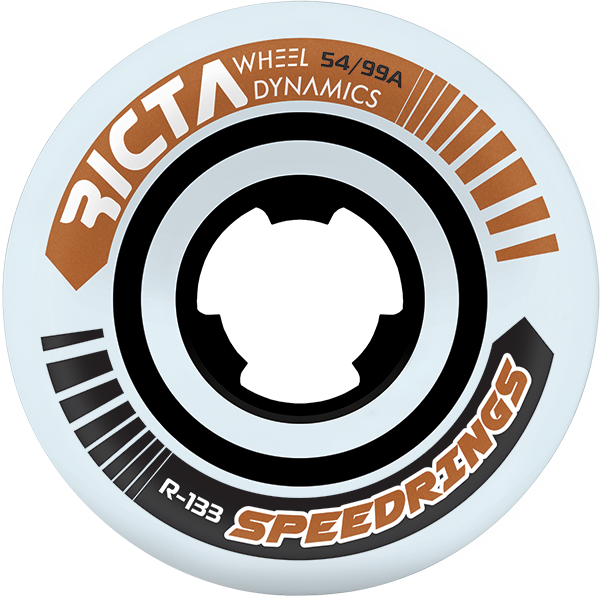 RICTA SPEEDRINGS WIDE 54mm 99a WHT W/BRONZE WHEELS SET