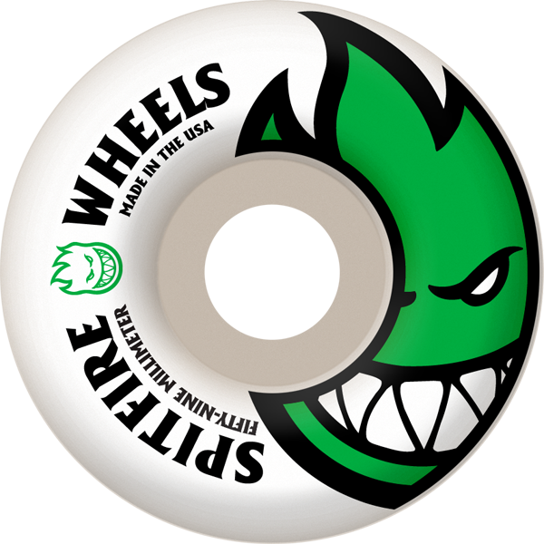 Spitfire BIGHEAD 59mm WHT W GREEN Skateboard Wheels