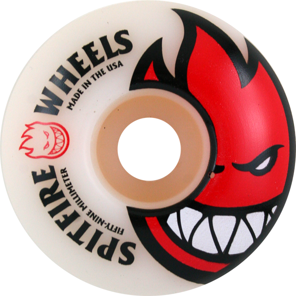 Spitfire BIGHEAD 63mm WHT W RED Skateboard Wheels