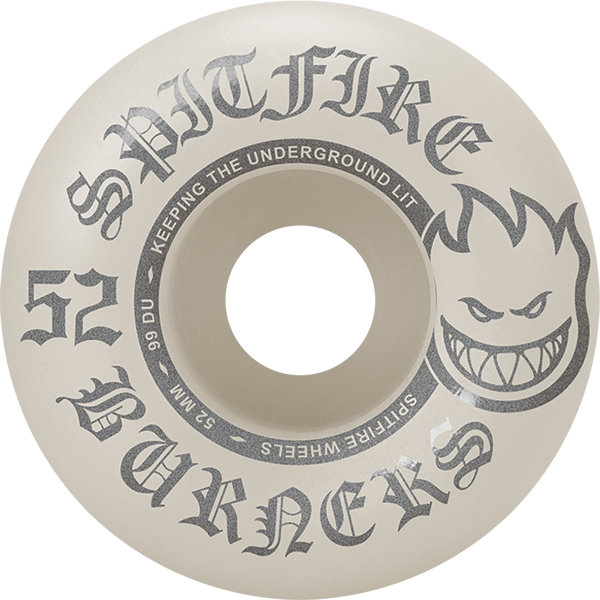 SPITFIRE BURNERS 52MM 99A WHT/SIL WHEELS SET