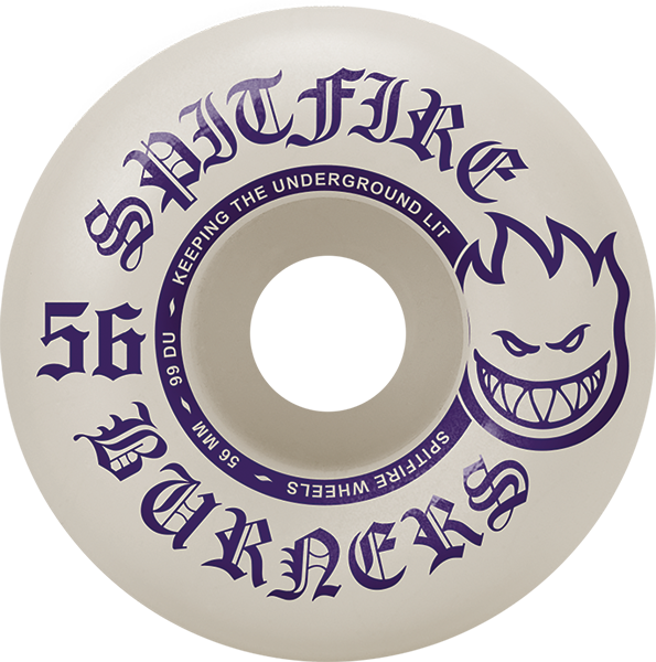 SPITFIRE BURNERS 56MM 99A WHT/PUR WHEELS SET