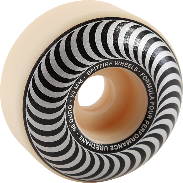 SPITFIRE F4 99a CLASSIC SWIRL 54mm WHT W/SILVER WHEELS SET