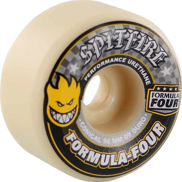 SPITFIRE F4 99a CONICAL 56mm WHT W/YEL & BLK WHEELS SET
