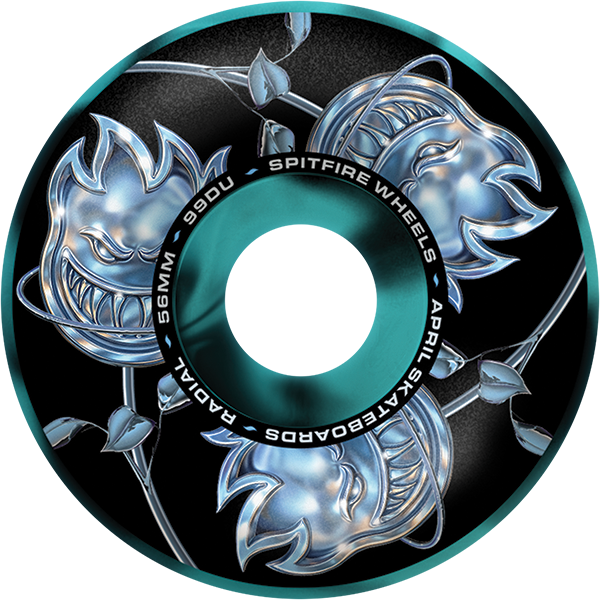 SPITFIRE F4 99A APRIL BGHD ROSE RADIAL 56MM BLK BLU SWL WHEELS SET