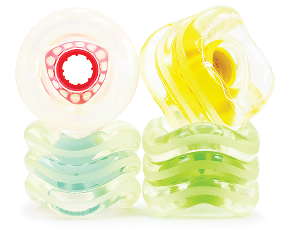 SHARK DNA 72mm 78a CLEAR/MULTICOLOR WHEELS SET