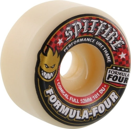 Spitfire F4 Conical Full Wheels Set White Red 56mm/101d