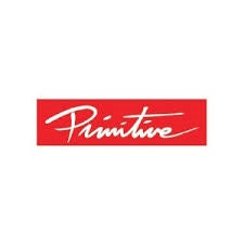 Primitive Nuevo Bar Logo Sticker Red White 4" (2pack)